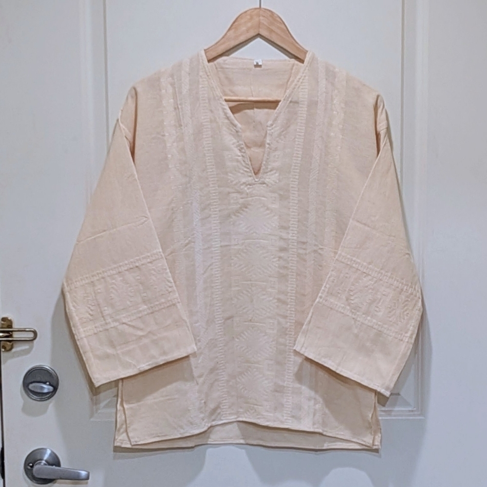 NWOT Beckwoman S Embroidered Cream Coloured Cotton Tunic